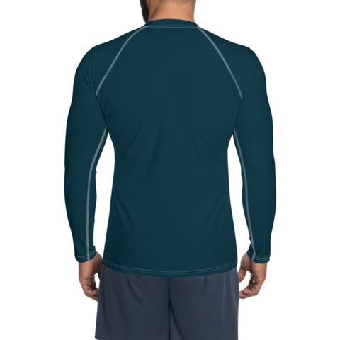 Sport Herren Langarm T Shirt Blauwal/W - JUST4YOU - Fitness Style