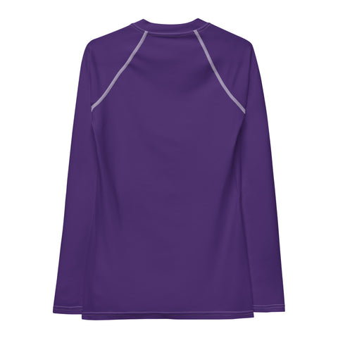 Sport-T-Shirt Langarm für Damen Rash-Guard Lila - JUST4YOU - Fitness Style