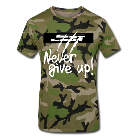 Just never give up Arme T-Shirt - Grün camouflage
